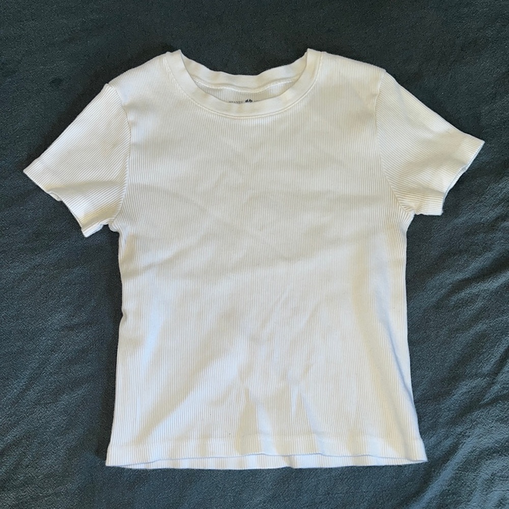 Brandy Melville ribbed white tee